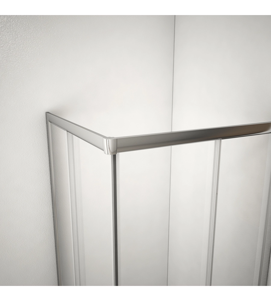 BOX DOCCIA ANGOLARE IN ALLUMINIO CON VETRO TRASPARENTE, 80X80X185 CM